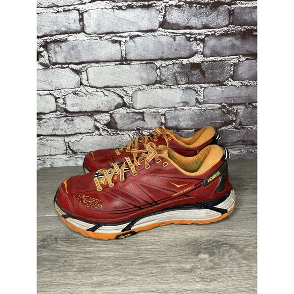 Hoka One Vibram Mafate Speed 2 Red Synthetic Running Shoes Men 9.5M US/43 1/3EU - Picture 11 of 16
